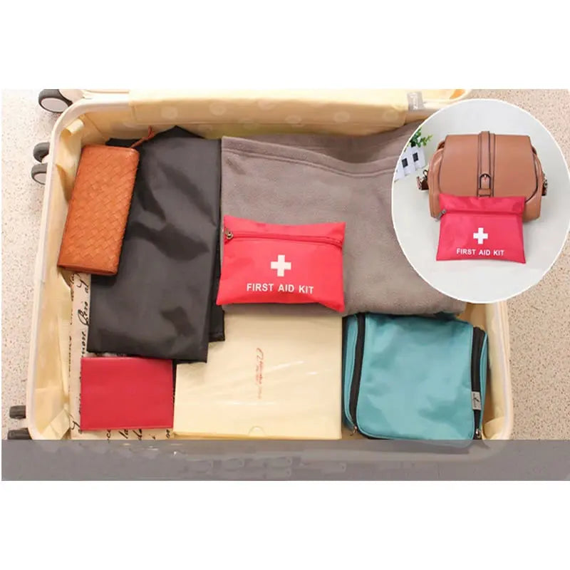 50pcs Set Portable First Aid Kit Red Car Emergency Kit