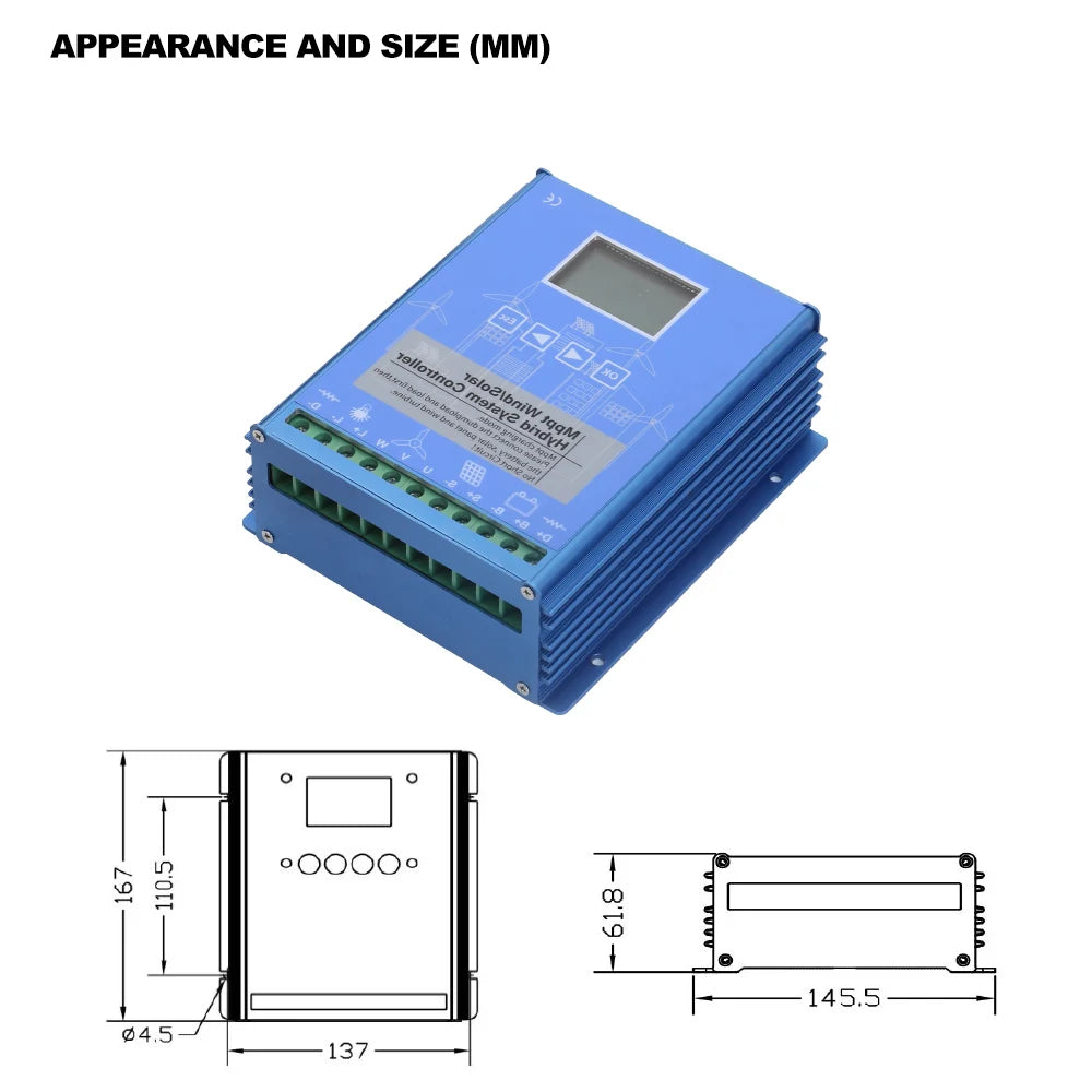 5000w 2kw Horizontal Wind Turbine Generator 96V 48V 24V Free Energy Magnetic Dynamo Strong Power 220v Inverter Output For Home