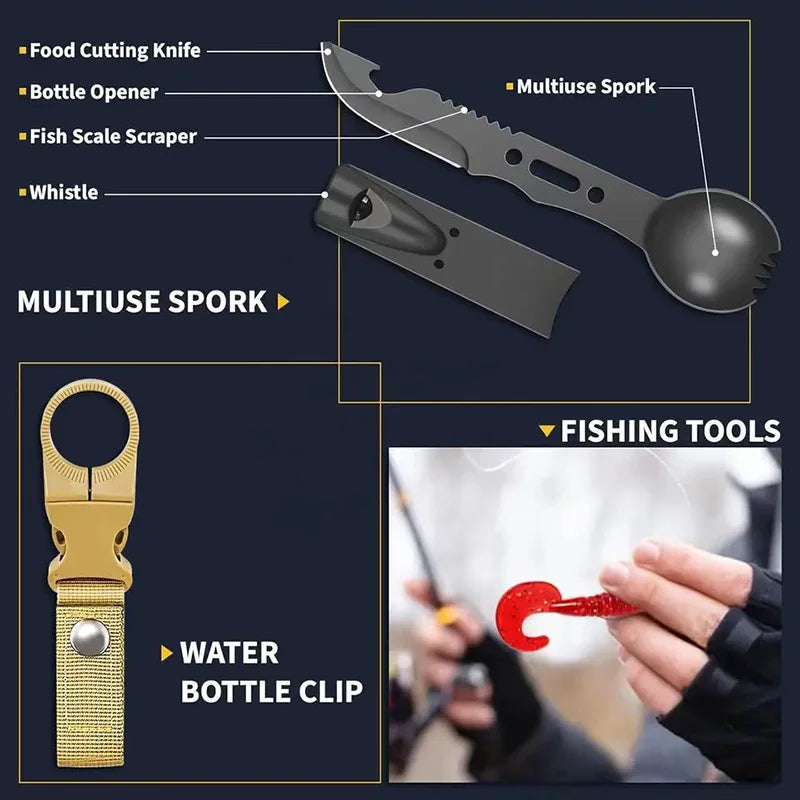 18in1 Multifunctional Emergency Equipment Outdoor Survival Kiא