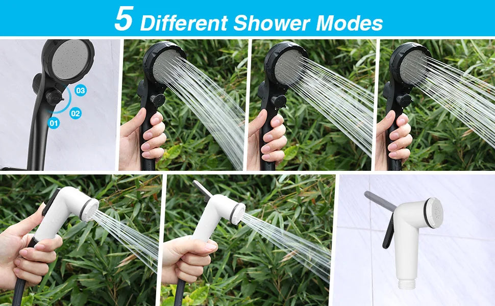 Portable Camping Shower Set Rechargeable Pump 6000mAh Outdoor Shower Kit with 20L