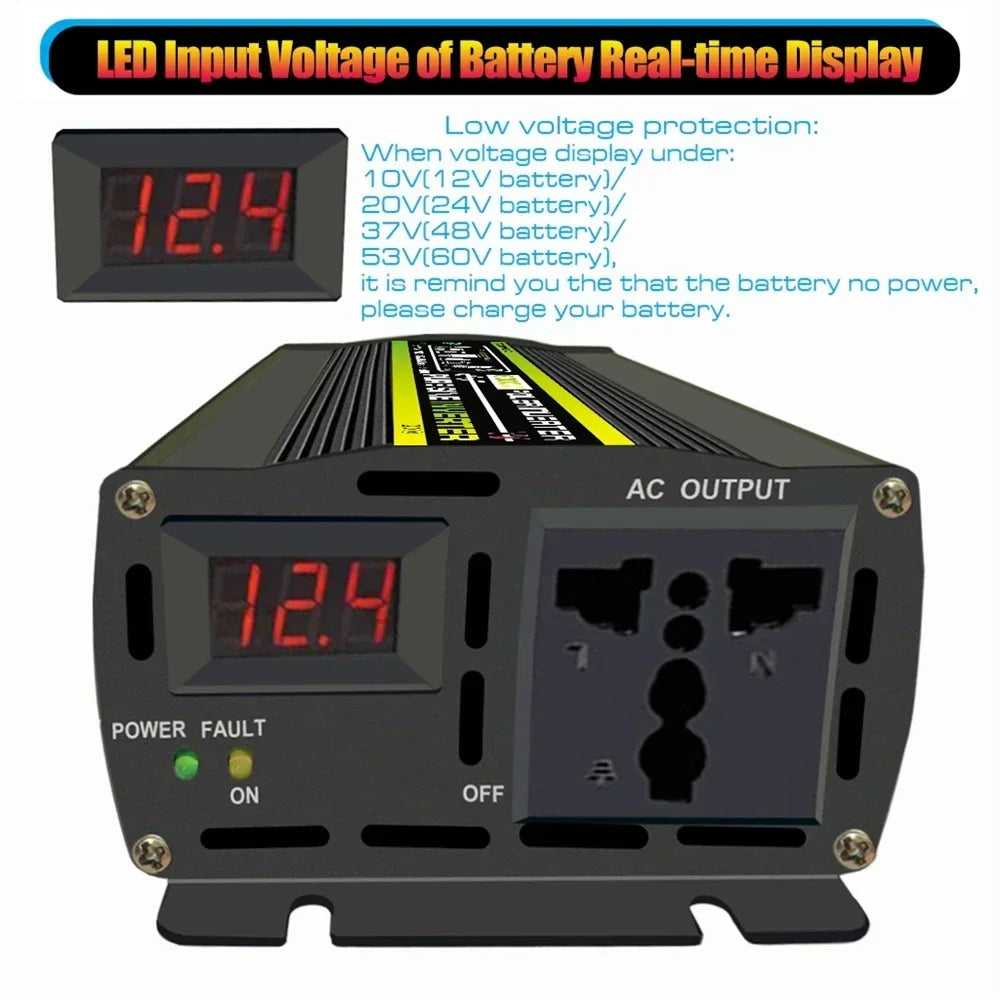 Pure Sine Wave Inverter 12V/24V/48V/60V To AC 110V 220V 8000/6000/4000/3000W Voltage Transformer Power Converter Solar Inverter
