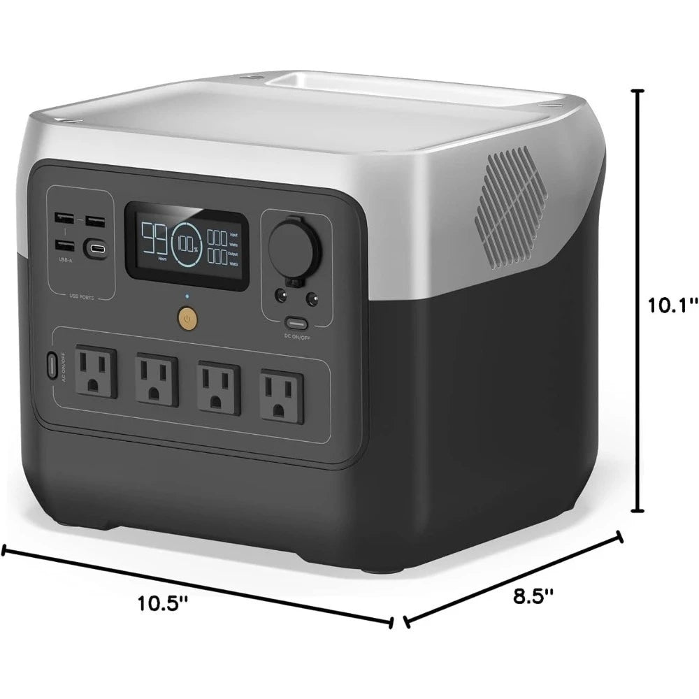 Portable Power Station RIVER, 768Wh LiFePO4 Battery, 70 Min Fast Charging, 4X800W (X-Boost 1600W) AC Outlets, Solar Generator