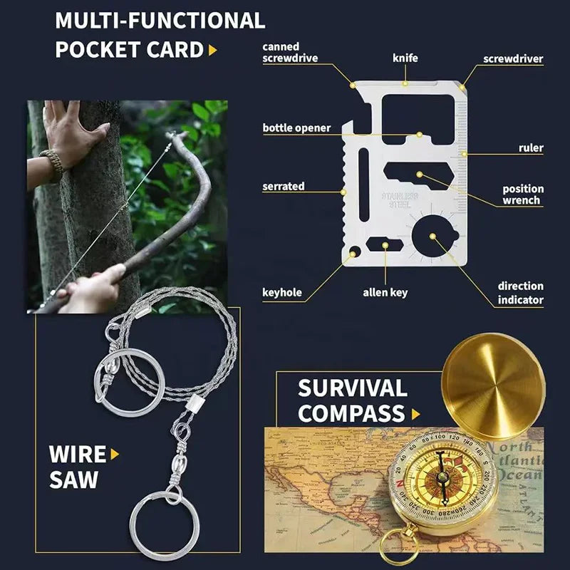 18in1 Multifunctional Emergency Equipment Outdoor Survival Kiא