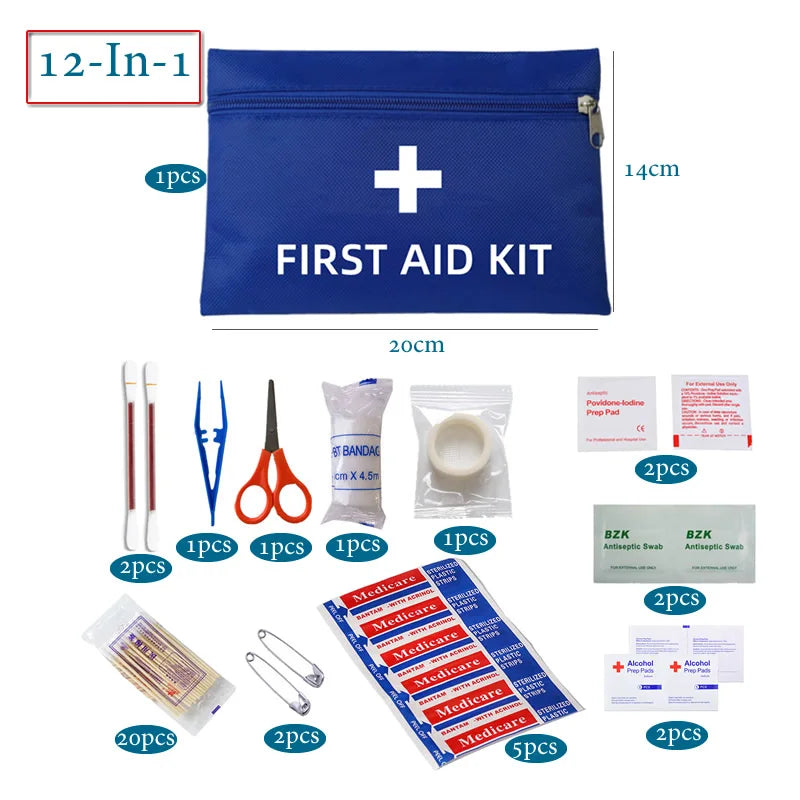 50pcs Set Portable First Aid Kit Red Car Emergency Kit