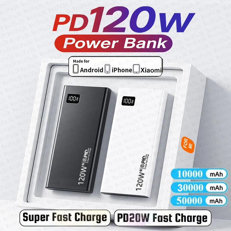 Xiaomi Original 120W Powerbank 50000mAh External Spare Battery Portable Charger