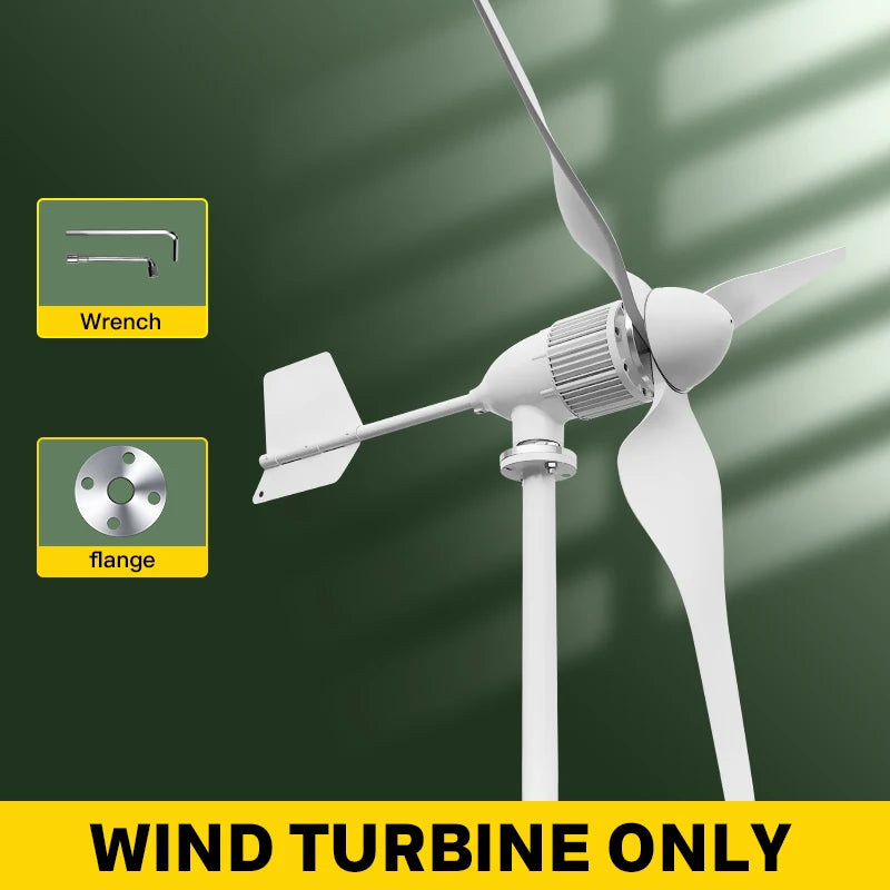 5000w 2kw Horizontal Wind Turbine Generator 96V 48V 24V Free Energy Magnetic Dynamo Strong Power 220v Inverter Output For Home