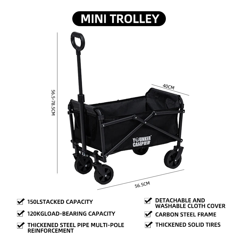 Mini Collapsible Folding Utility Beach Wagon Cart Heavy Duty Large