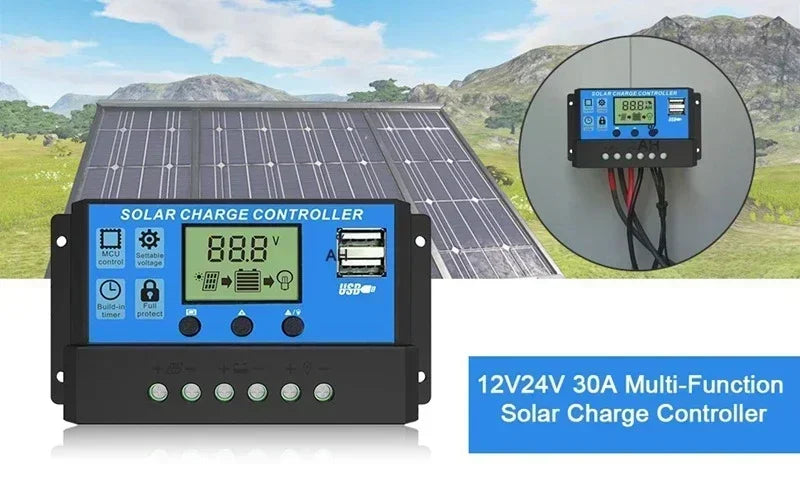 300W 12V Solar Panel Kit Complete Polycrystalline USB Power Portable Outdoor Rechargeable