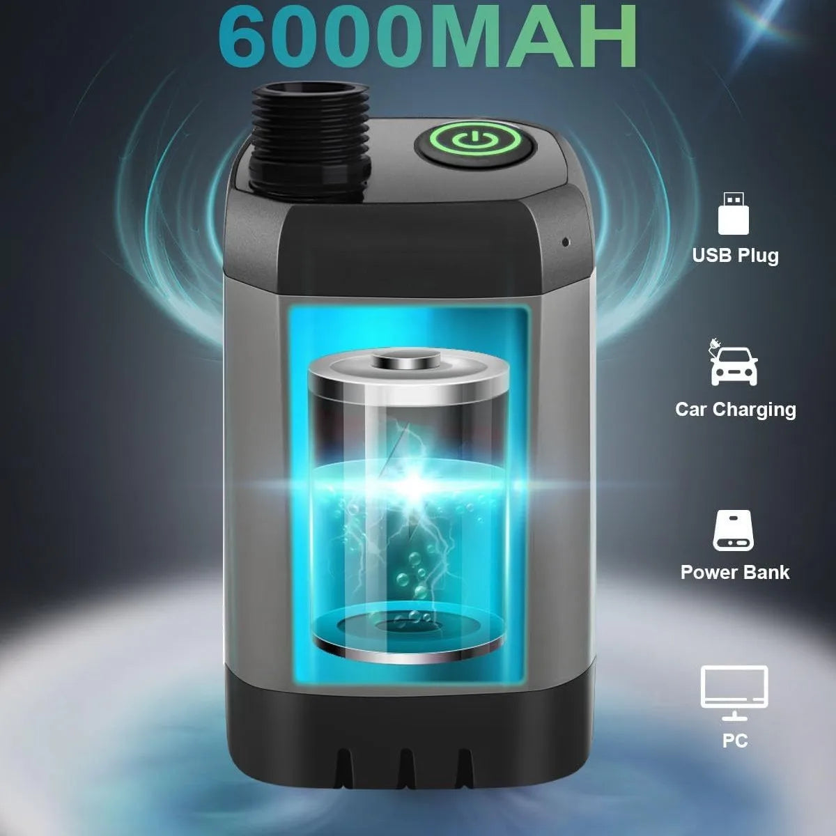 Portable Camping Shower Set Rechargeable Pump 6000mAh Outdoor Shower Kit with 20L