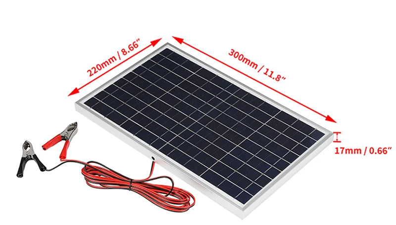 300W 12V Solar Panel Kit Complete Polycrystalline USB Power Portable Outdoor Rechargeable