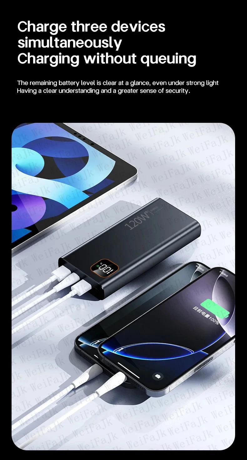 Xiaomi Original 120W Powerbank 50000mAh External Spare Battery Portable Charger