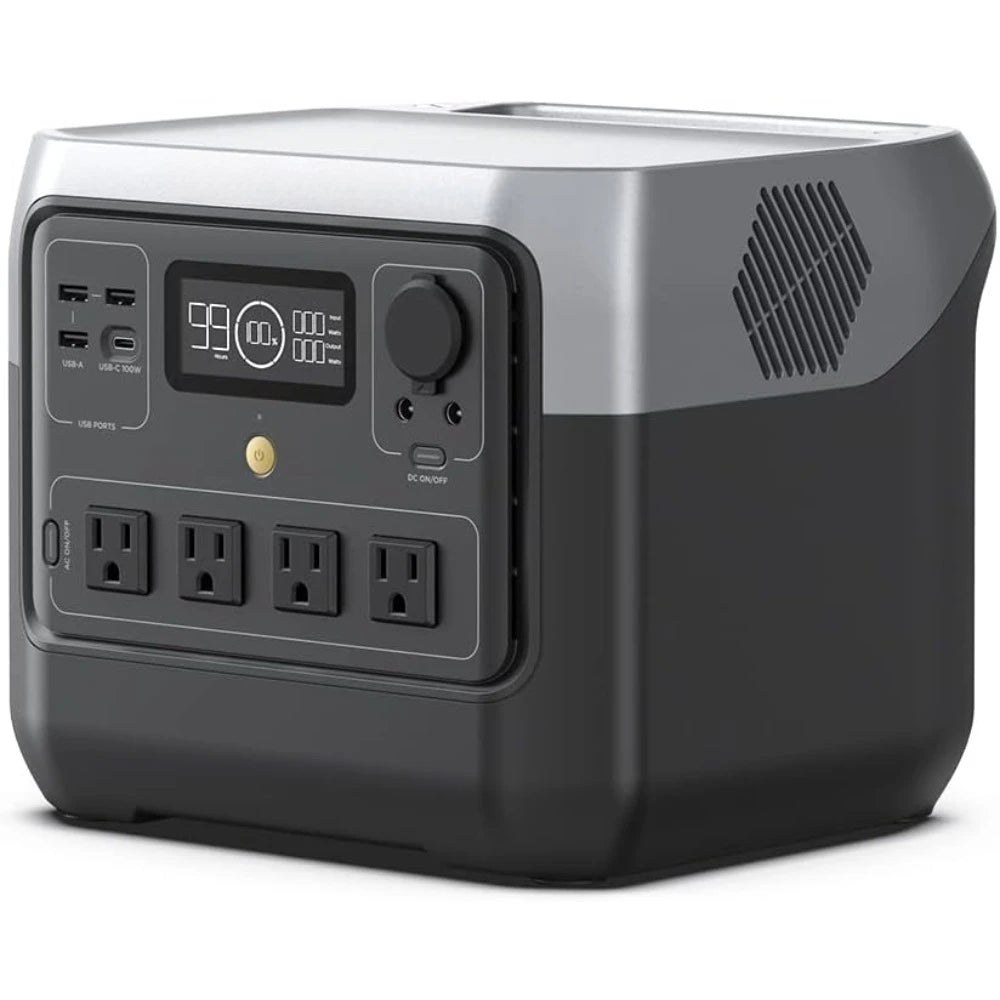 Portable Power Station RIVER, 768Wh LiFePO4 Battery, 70 Min Fast Charging, 4X800W (X-Boost 1600W) AC Outlets, Solar Generator